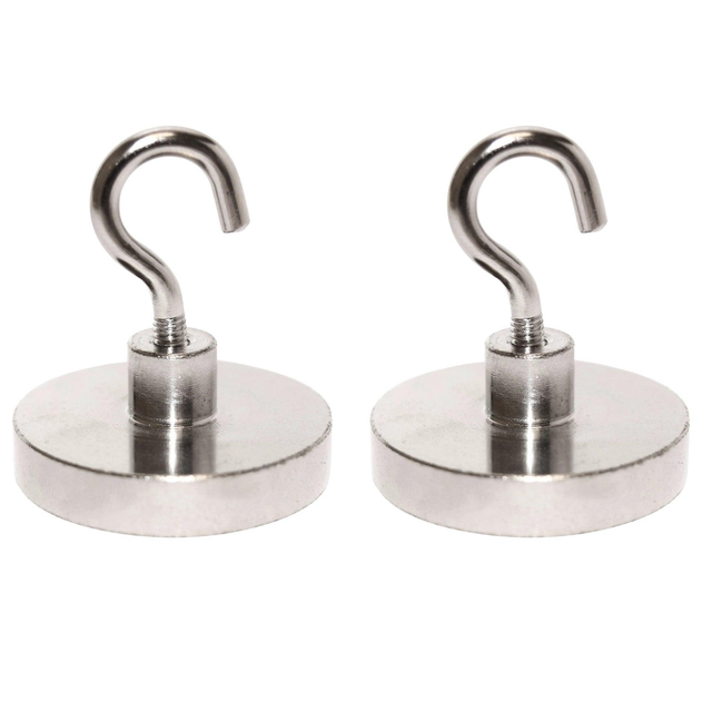 55lb Heavy-Duty Magnetic Hanging Hooks (2 Pack)