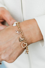 Love Is All We Need Charm Bracelet- Gold