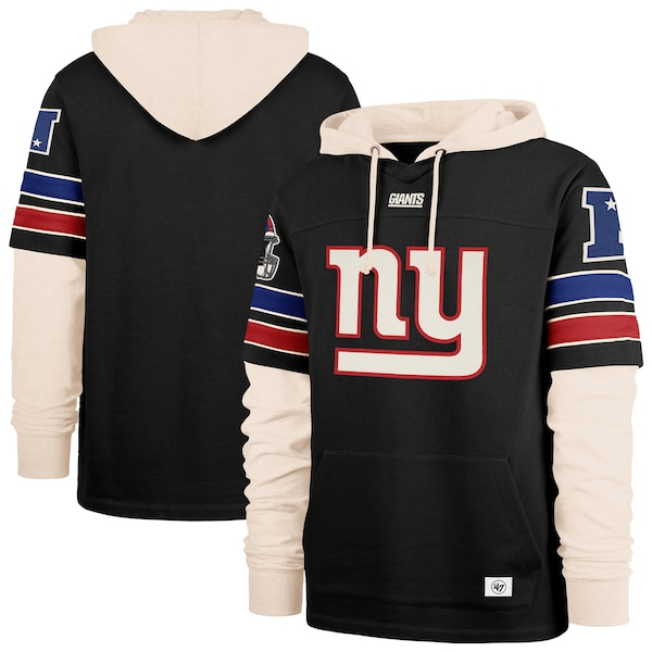 Men's '47 Black New York Giants Split Zone Cornerback Duo Hoodie