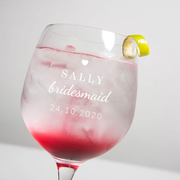 Personalised Premium Gin Glass - Mini Heart