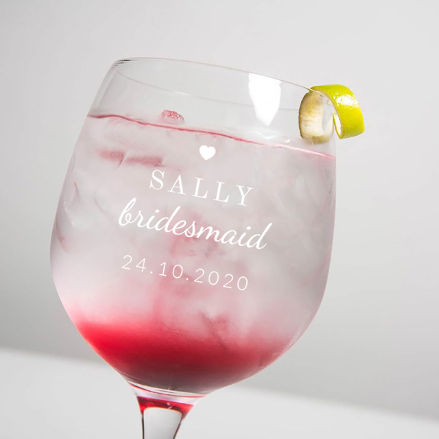 Personalised Premium Gin Glass - Mini Heart