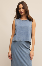 Sloane Jersey Denim Muscle Tank