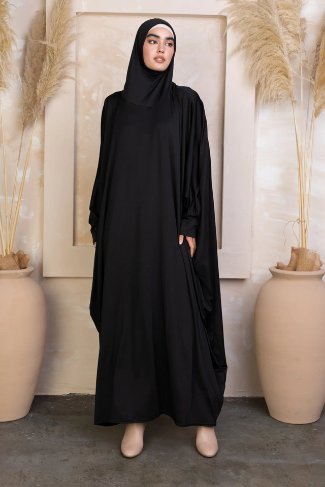 Black One Piece Salah Prayer Outfit