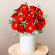 Magic of Love: Red roses and gerberas