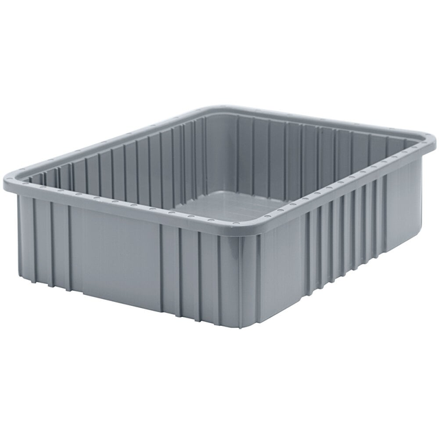 Quantum 22 1/2" x 17 1/2" x 6" Heavy-Duty Gray Dividable Container DG93060GY