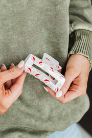 On The Nice List Santa & Snowflakes Hair Clip