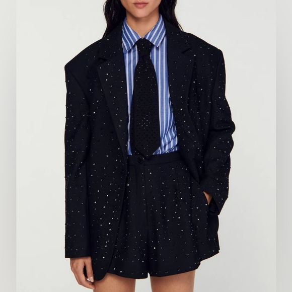 Sandro Rhinestone Blazer