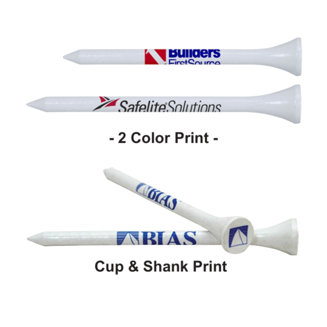 2 3/4'' or 3 1/4" Custom Personalized Golf Tees - 2 Ink Colors