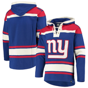 Men's '47 Royal/Red New York Giants Lacer V-Neck Pullover Hoodie