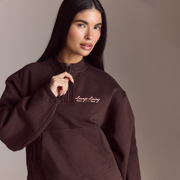 Lounge Living Quarter-Zip Jumper - Chocolate