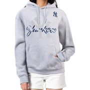 Women's New York Yankees G-III 4Her by Carl Banks Heather Gray Shadow Logo Graphic Pullover Hoodie