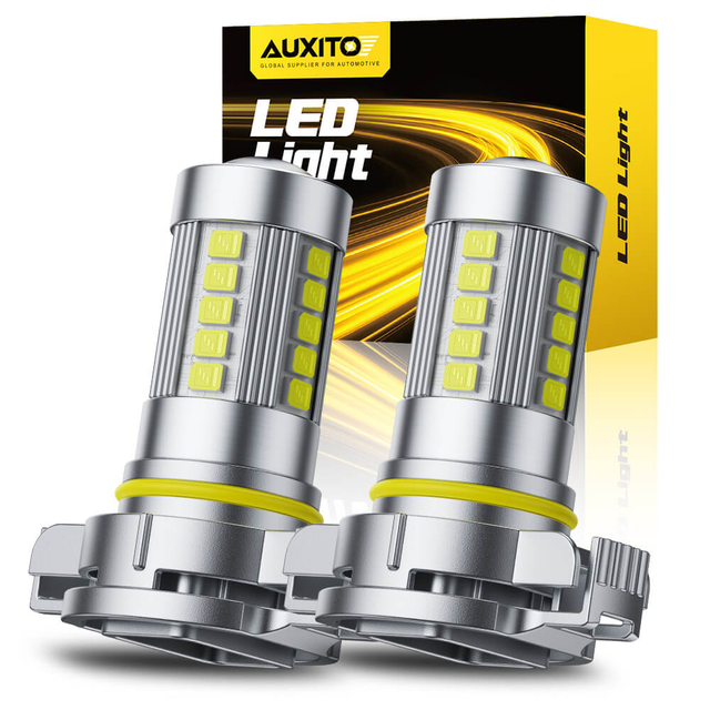 5202 5201 LED Fog Light Bulbs – 27 CSP Chips, 6500K Cool White, 360° Full Illumination, 1:1 OEM Fit