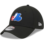 Men's Montreal Expos New Era Black Logo 39THIRTY Flex Hat