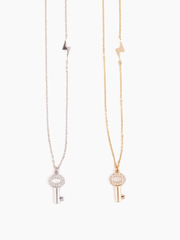 14k Gold Diamond Mini Key Necklace