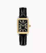 Deco Park Black Leather Watch
