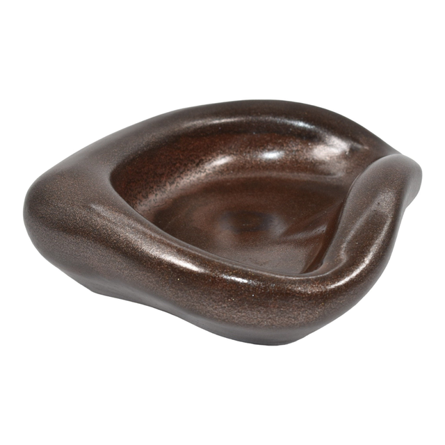 Haeger 1997 Modern Deco Art Pottery Ceramic Metallic Brown Freeform Bowl 144-09