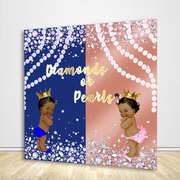 Diamonds or Pearls Gender Reveal Backdrop