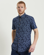 STIPPLE FLORAL PRINT in Dark Navy