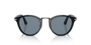 Persol Men's Sunglasses PO3108S - Black Frame w/Light Blue Lens. Size: M