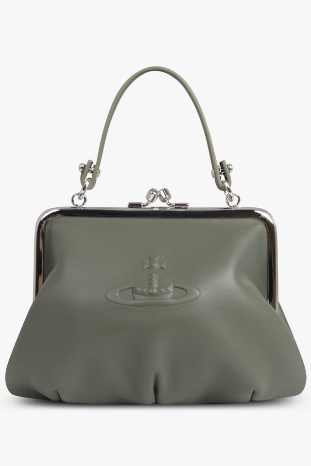 Granny Frame Embossed Orb Purse | Green