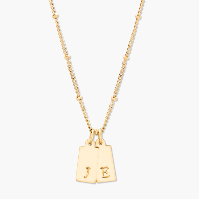 Madeline Rectangle Two Initial Pendant