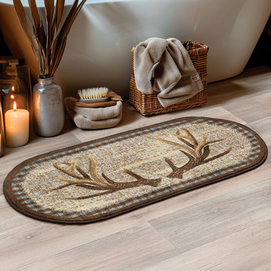 Antlers Oval Bath Rug - OUT OF STOCK UNTIL 12/18/2025
