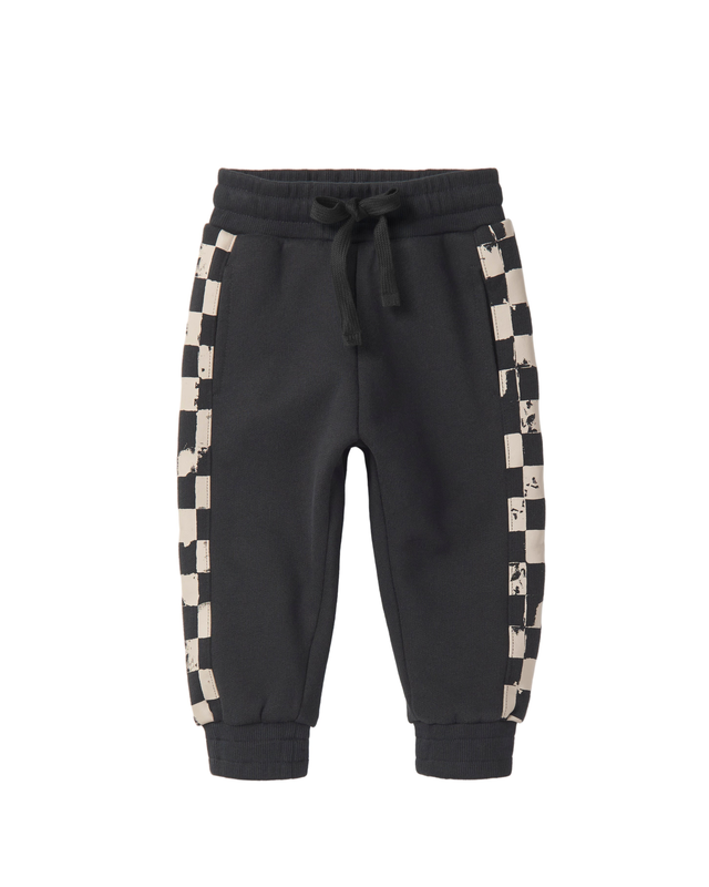 Check Stripe Elevated Sweatpant - Black