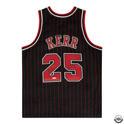Steve Kerr Autographed & Inscribed 1995-96 Chicago Bulls Black Swingman Mitchell & Ness Jersey - Upper Deck