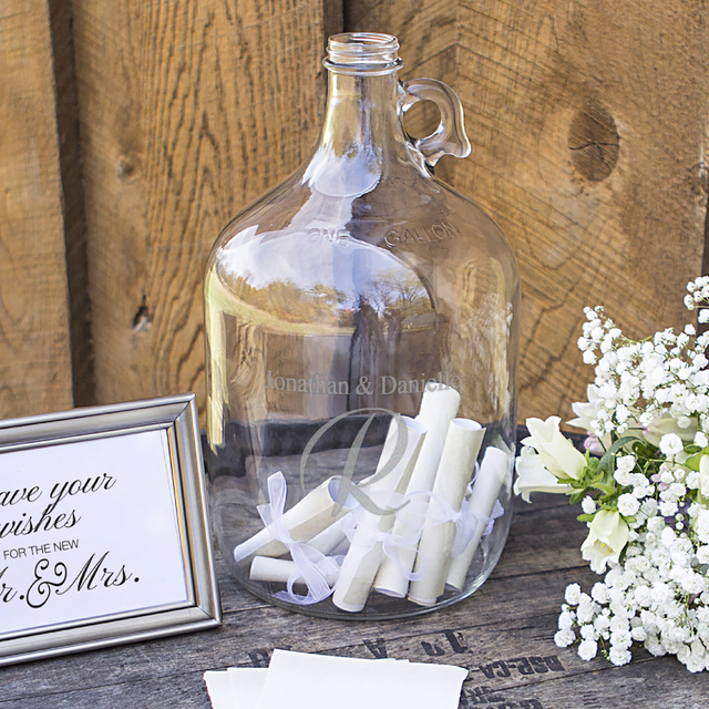 Engraved Glass Growler Alternative Guest Book