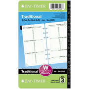 Day-Timer® January 2025 – December 2025 Two Page Per Week Original Planner Refill, Loose-Leaf, Portable Size, 3 3/4" x 6 3/4"