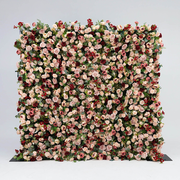 Luxury Flower Wall with Burgundy and Pink Roses for Elegant Celebrations