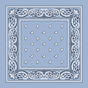 1pc Light Blue Classic Paisley Bandanas 100% Cotton - 22x22 Inches