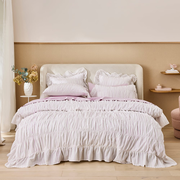 Ivy Lilac Stripe Ruffle Quilt Cover Separates