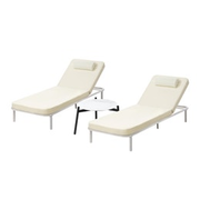 Livsip 3PCS Sun Lounge Outdoor Lounger Set Beige