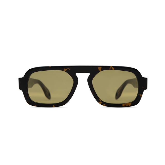 Jane Mini in Dark Brown Tortoise Olive Green Lens