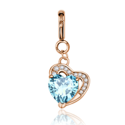 totwoo Birthstone Heart Charms(Silver/Rose Gold)