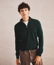 Signature Cashmere Color Blocked Quarter Zip