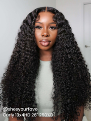 Long Curly Wigs For Women Invisible HD Lace Front Wig