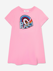 Pucci Girls Logo Jersey Dress in Pink