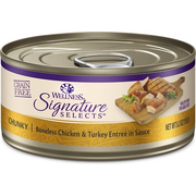 Wellness Signature Selects Grain Free Natural Chunky White Meat Chicken and Turkey Entree in Sauce Wet Canned Cat Food