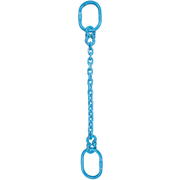 9/32" x 10' - Pewag Single Leg Chain Sling w/ Oblong Master Links - Grade 120