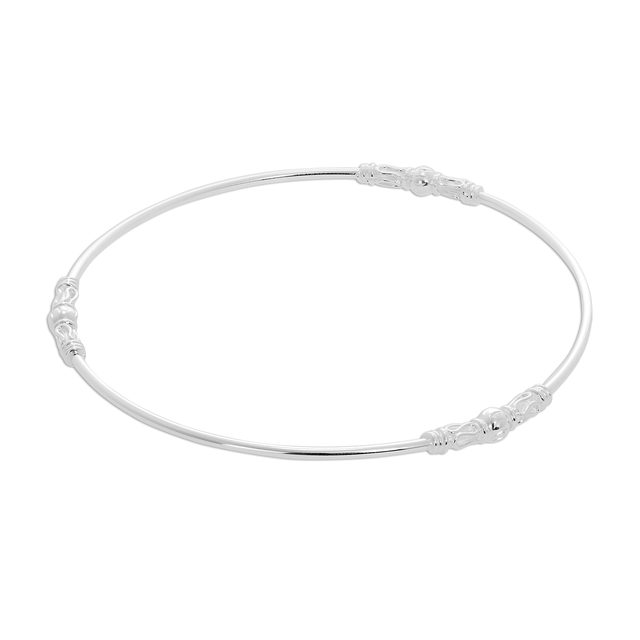 Sterling Silver Bali Bangle