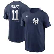 Men's New York Yankees Anthony Volpe Nike Navy Fuse Name & Number T-Shirt