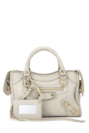 Grey Chevre Metallic Edge Classic City Bag Mini