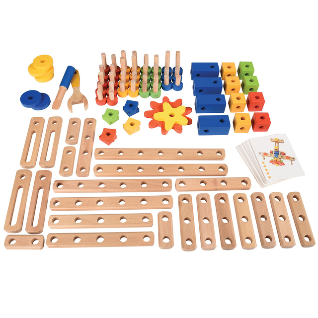Wood Nut & Bolt Builder Set | 84 Piece STEM Activity Kit