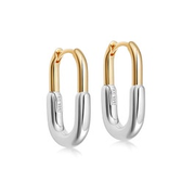 Gold and Silver Aurora U-Shape Hoop Earrings