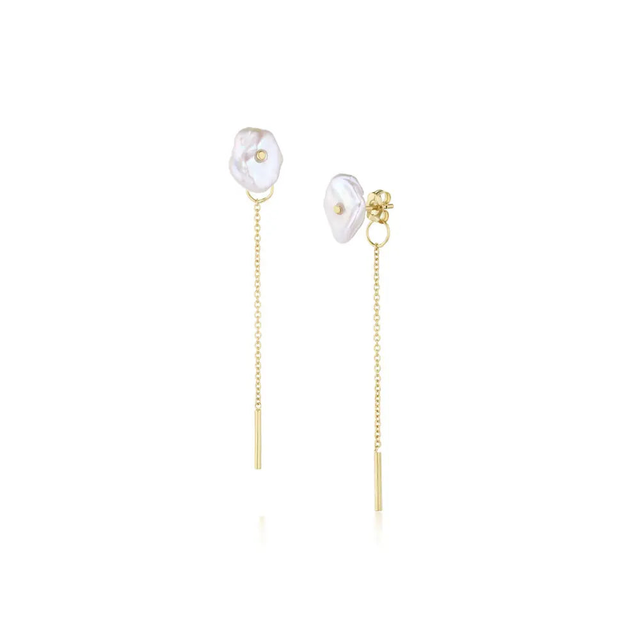 Organic Pearl Chain Studs