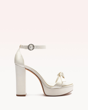 Clarita Platform Bridal 120 Satin Bianco