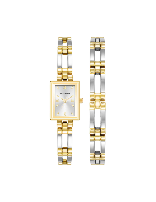 Iconic Rectangular Case Bangle Watch Set
