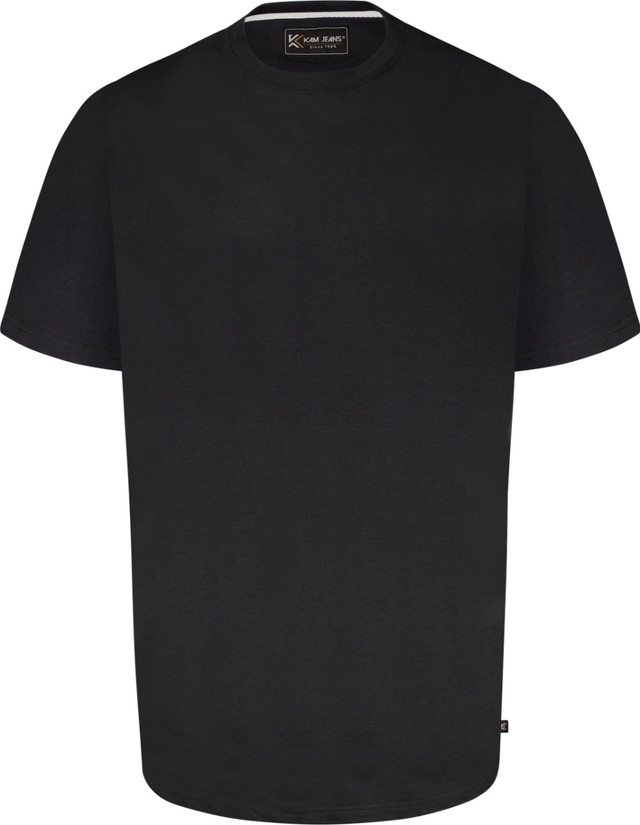 KAM Plus Size Essential SS Crew Neck T-Shirt - Black